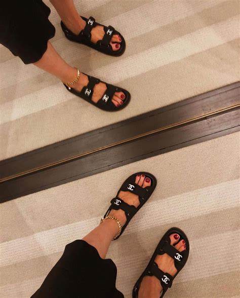 replica chanel slides|Chanel quilted dad sandals.